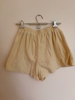 Butter Yellow Terry Cloth Wide Leg Short